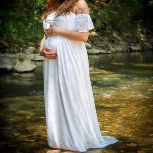 White maternity dress
